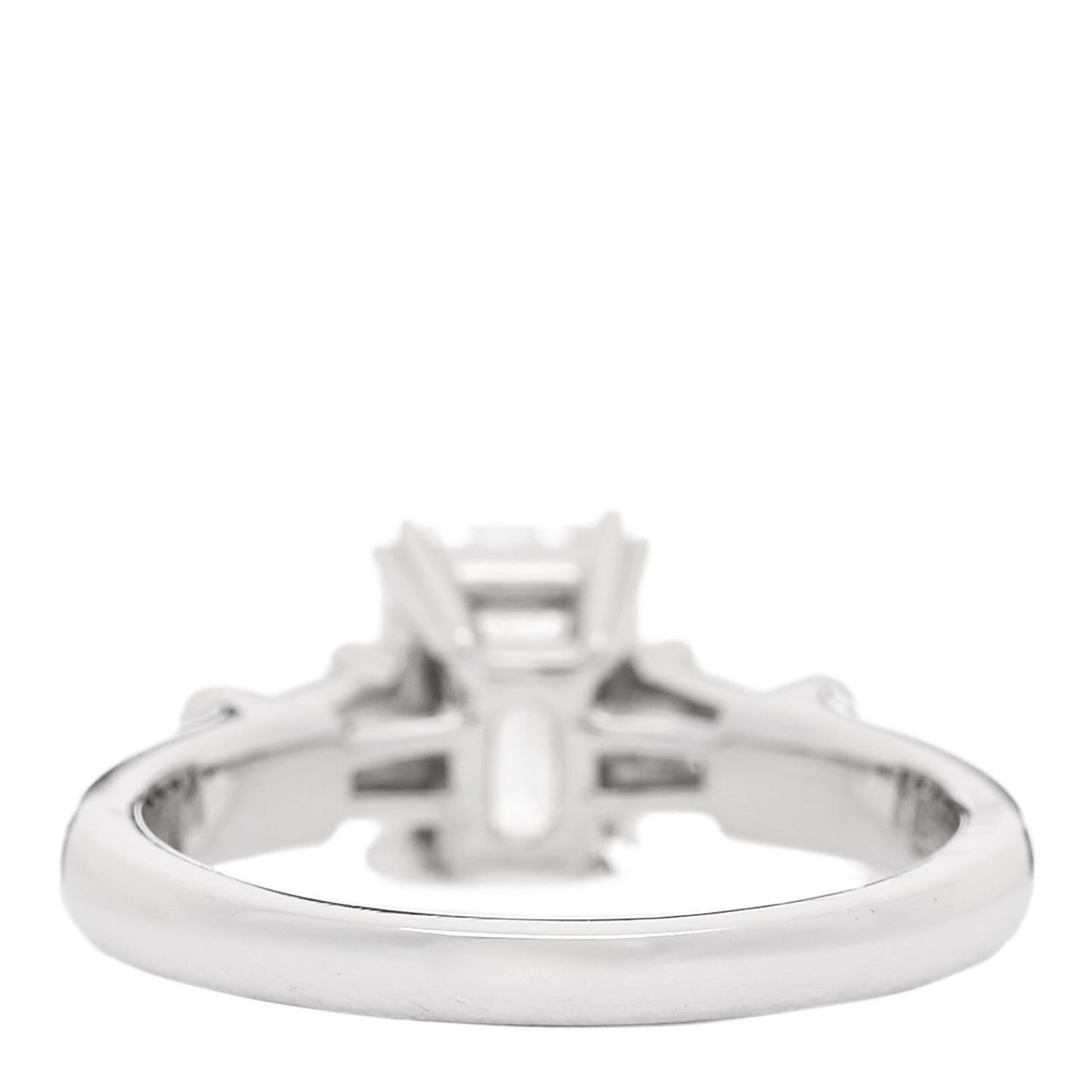 Platinum Diamond 1.27ct Emerald Cut Tapered Baguette Engagement Ring 47 4