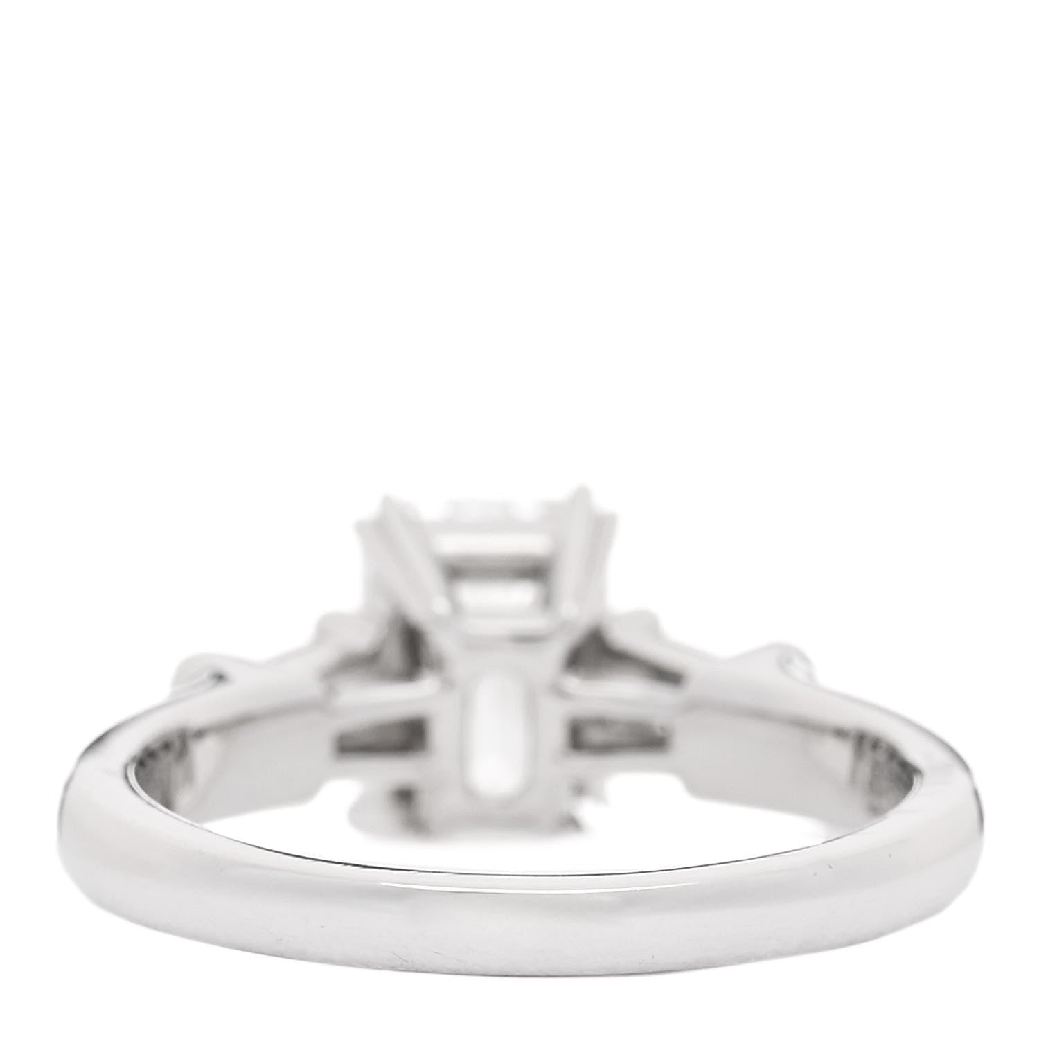 Harry Winston Platinum Diamond 1.27ct Emerald Cut Tapered Baguette Engagement Ring 47 4 4 of 7