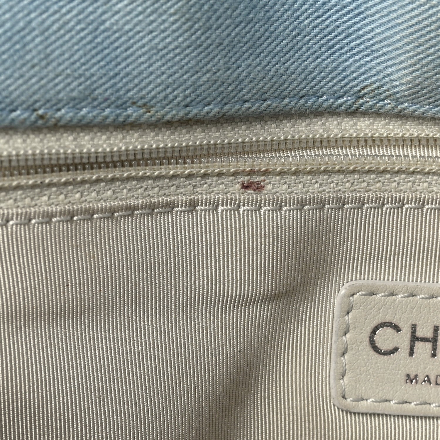 Chanel Denim Jumbo Canebiers Net Flap Blue 8 of 10