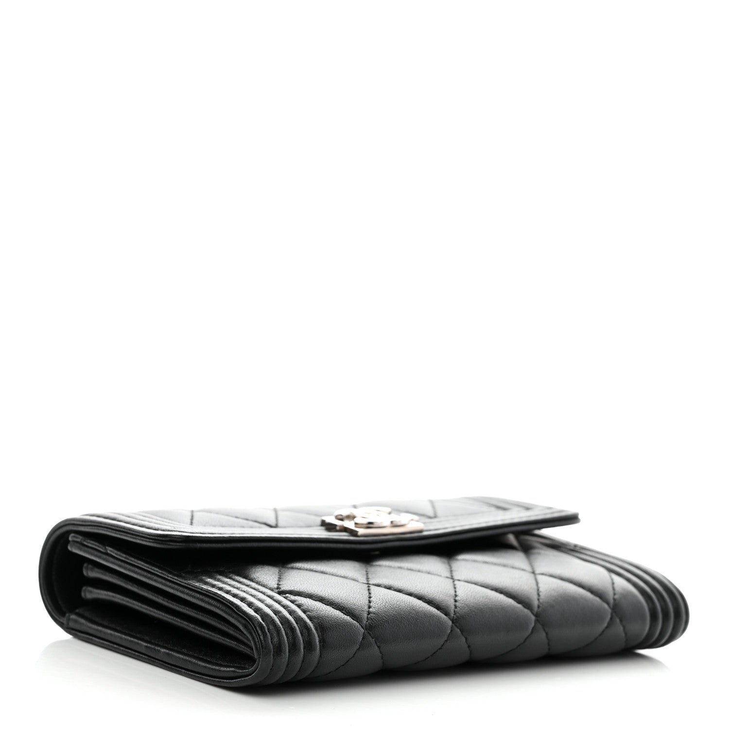 Chanel Lambskin Quilted Medium Boy Flap Wallet Black 4 of 9