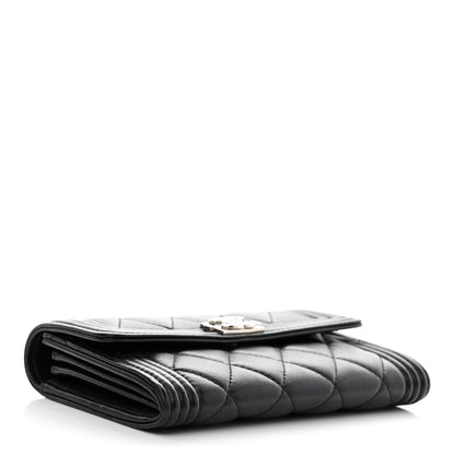 Chanel Lambskin Quilted Medium Boy Flap Wallet Black 4 of 9