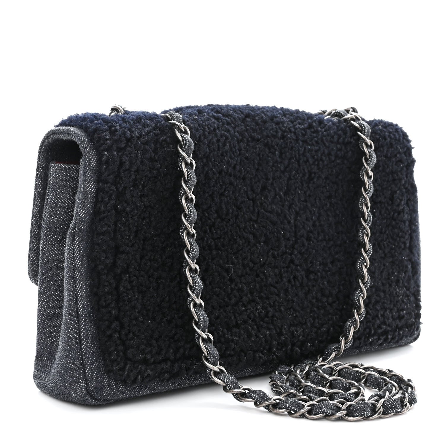 Chanel Shearling Sheepskin Denim Medium Paris Dallas Sheriff's