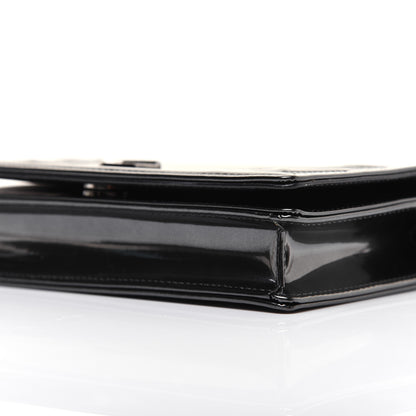 Christian Dior Metallic Patent Micro-Cannage Diorama Wallet on Chain Pouch Onyx Black 7 of 17