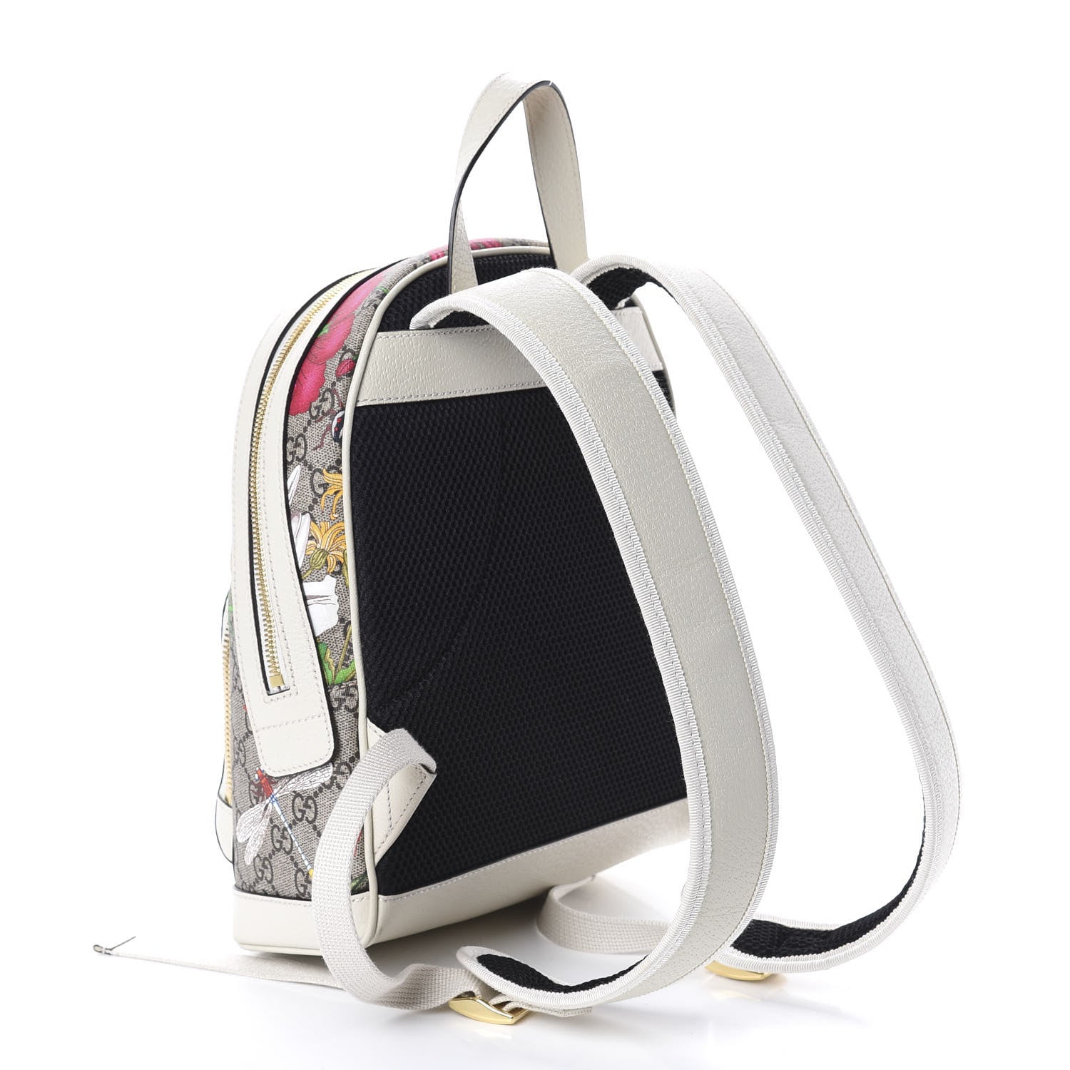 Gucci GG Supreme Monogram Flora Web Small Ophidia Day Backpack White 2 of 8