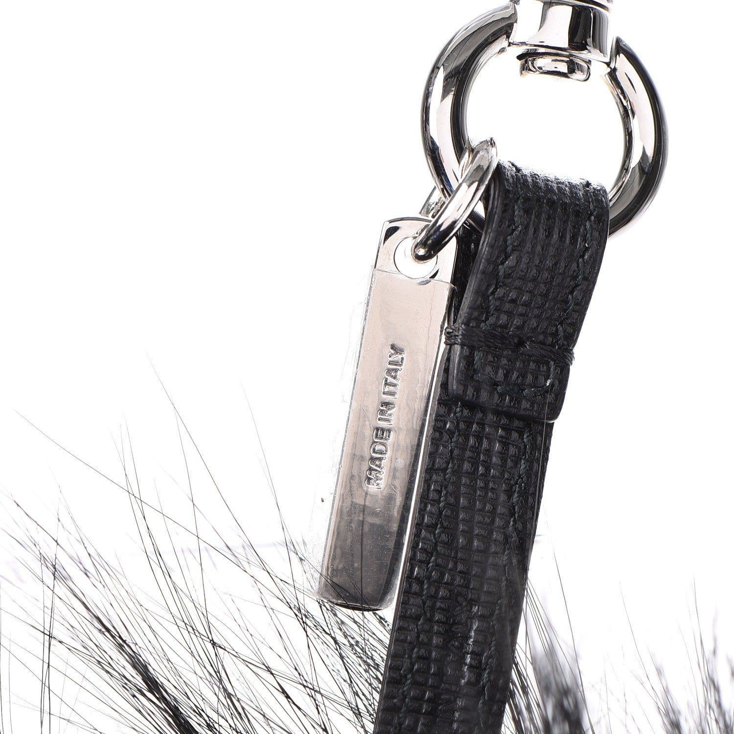 Fendi Vitello Elite Fox Fur Fusto Monster Bag Bug Charm Black Yellow 4 of 6