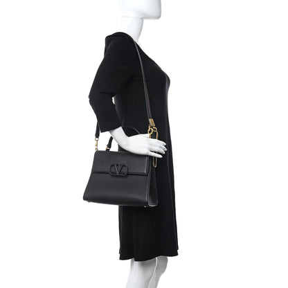 Valentino Garavani Grainy Calfskin Medium VSling Top Handle Bag Black 2 of 10