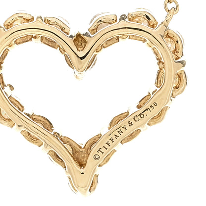 Tiffany 18K Yellow Gold Diamond Small Heart Pendant Necklace 4 of 5