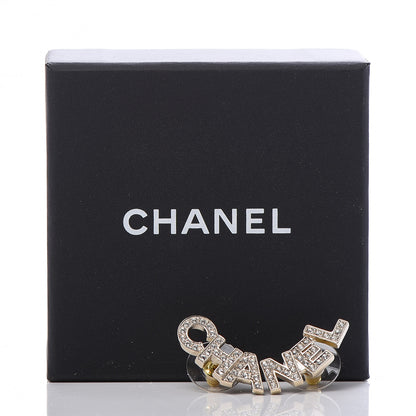 Chanel Crystal Pearl Signature Stud Earrings Gold 5 of 5