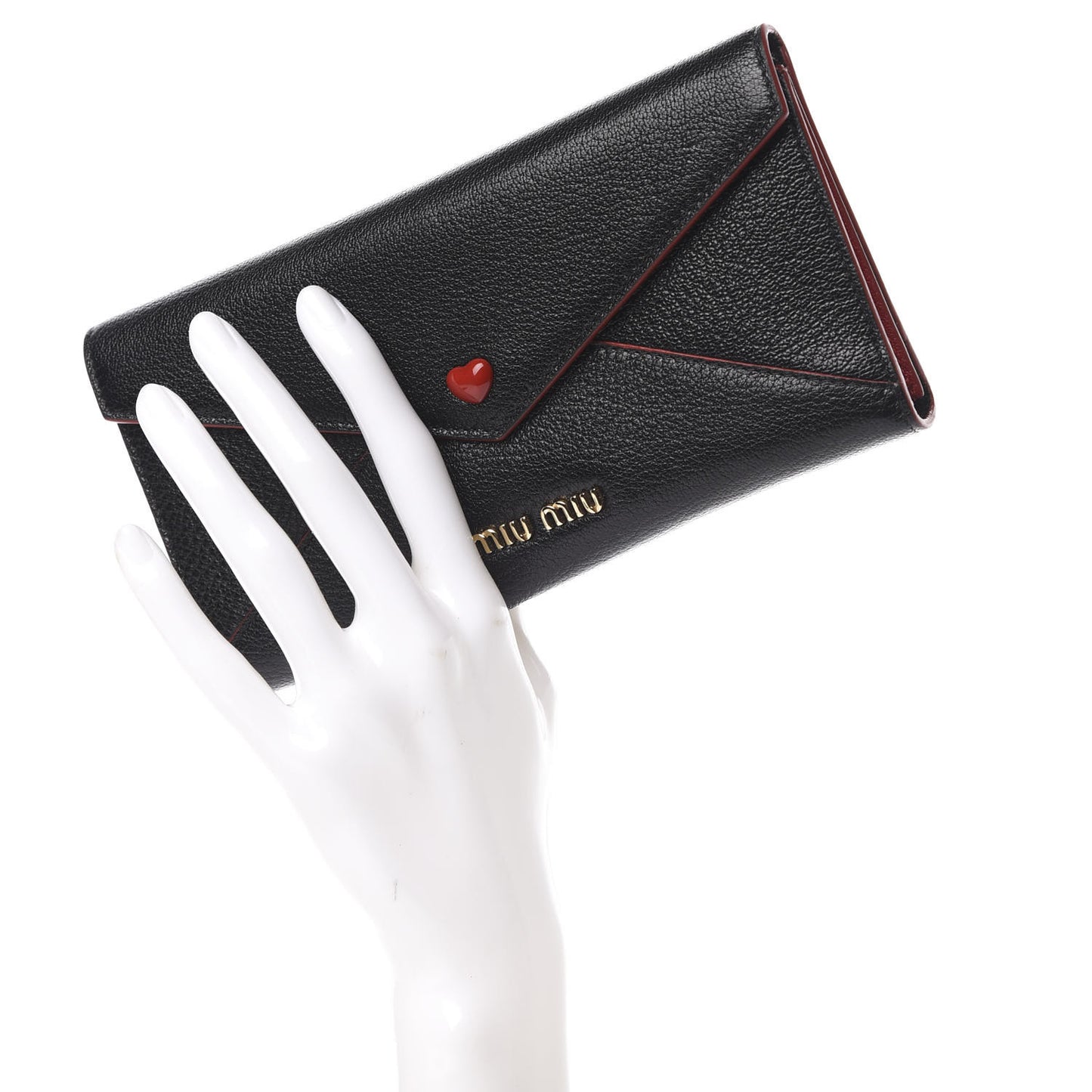 Goatskin Madras Love Envelope Wallet Black