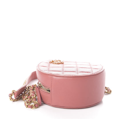 Chanel Lambskin Quilted Round Clutch With Chain Pink 4 of 10