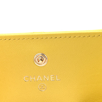 Chanel Lambskin Quilted Chanel 19 Flap Card Holder Yellow 6 of 8