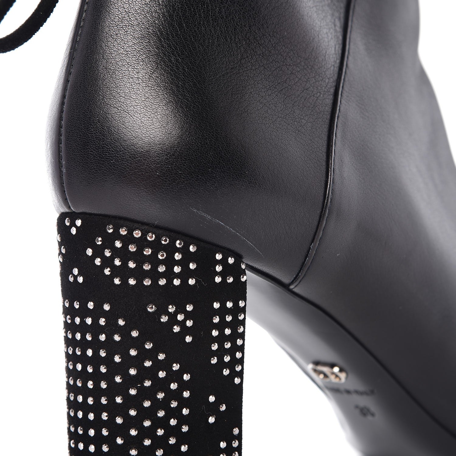 Christian Dior Calfskin Studded Stellar Ankle Boots 38 Black 9 of 10