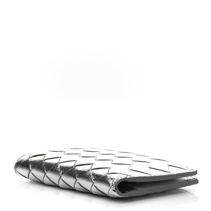 Bottega Veneta Metallic Calfskin Intrecciato Wallet Silver 4 of 6