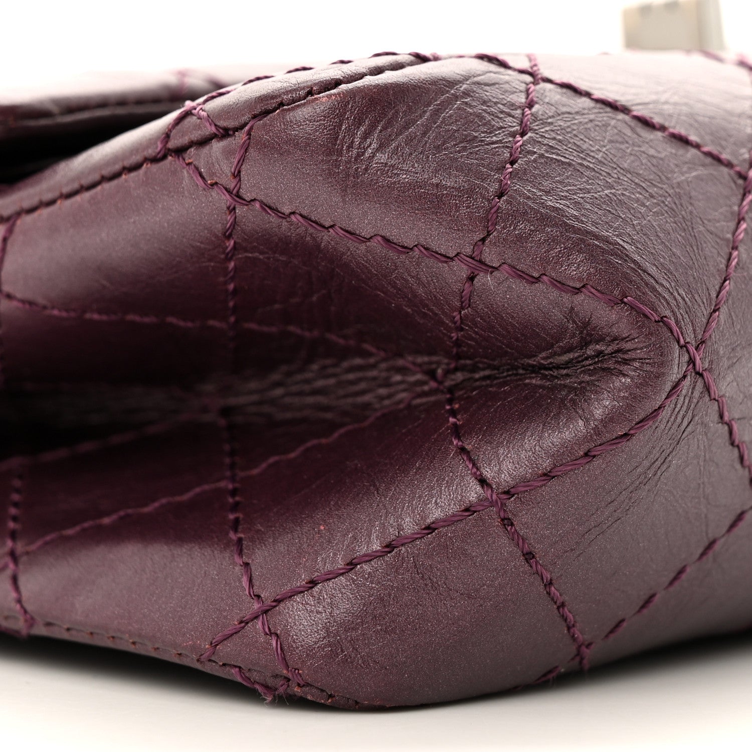 Chanel Metallic Calfskin Quilted 2.55 Reissue 224 Flap Purple 8 of 10