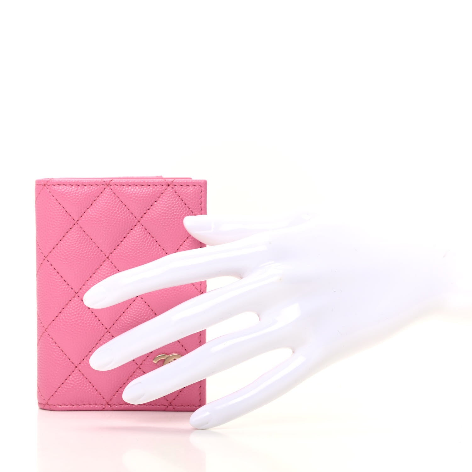 Chanel Caviar Quilted Card Holder Wallet Pink 2 of 8