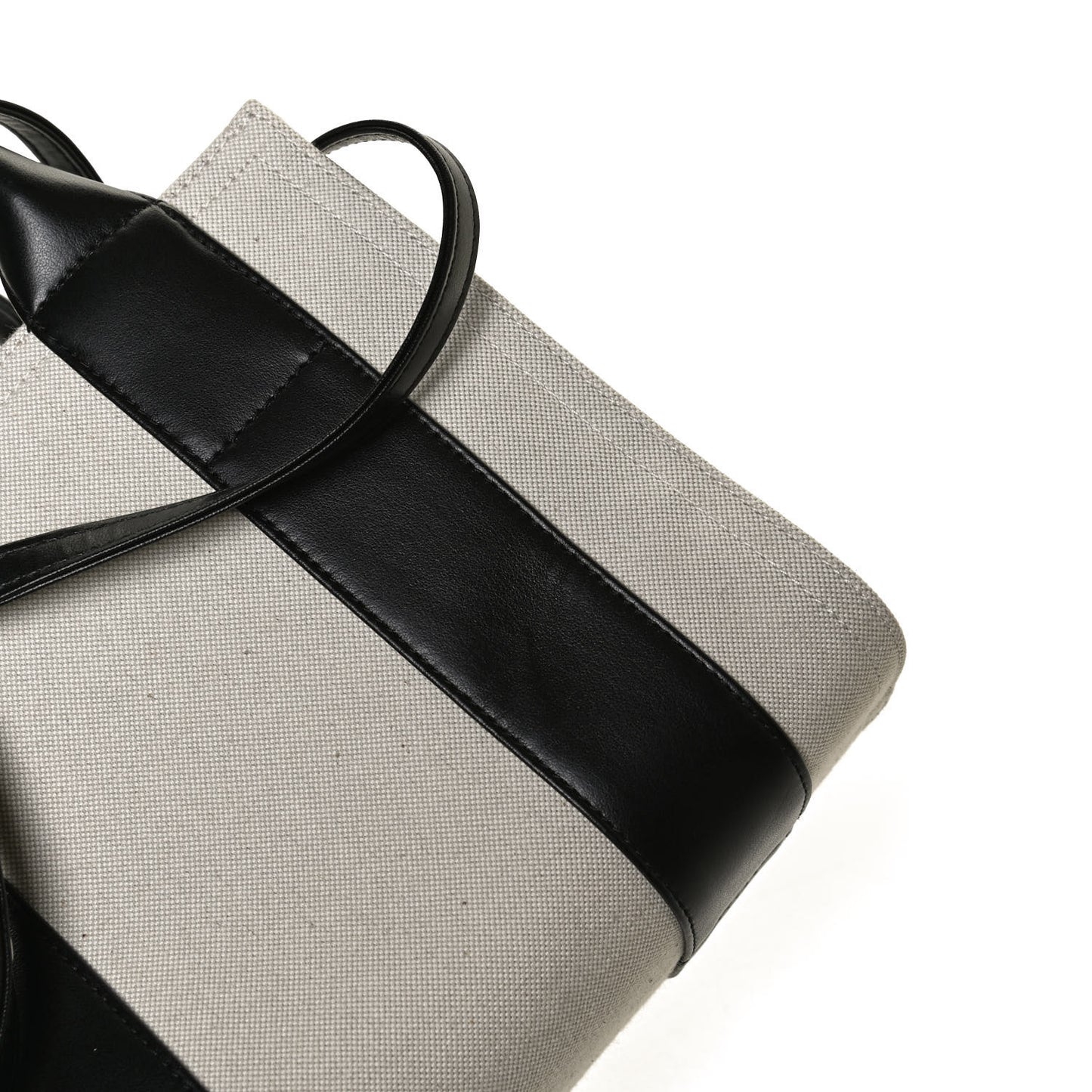 Cotton Canvas Calfskin Trade East West Tote XS Black
