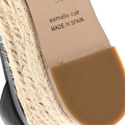Hermes Goatskin Elda Espadrille Wedge Sandals 38 Black 10 of 12