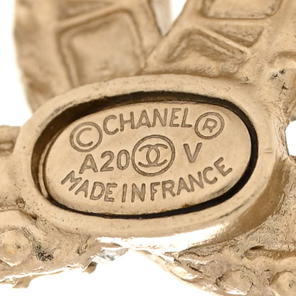 Chanel Crystal Timeless CC Earrings Light Gold 4 of 6