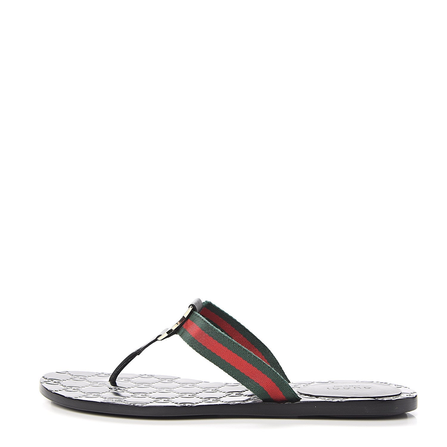 Gucci Nylon Guccissima Web Womens Thong Sandals 39.5 Green Red Black 1 of 8