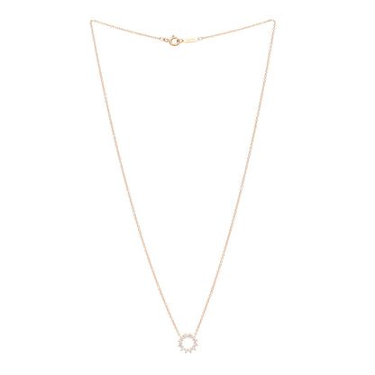 Tiffany 18K Rose Gold Diamond Mini Open Circle Pendant Necklace 3 of 4
