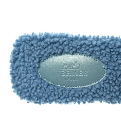 Hermes Woolskin Oran Sandals 38 Bleu 6 of 8