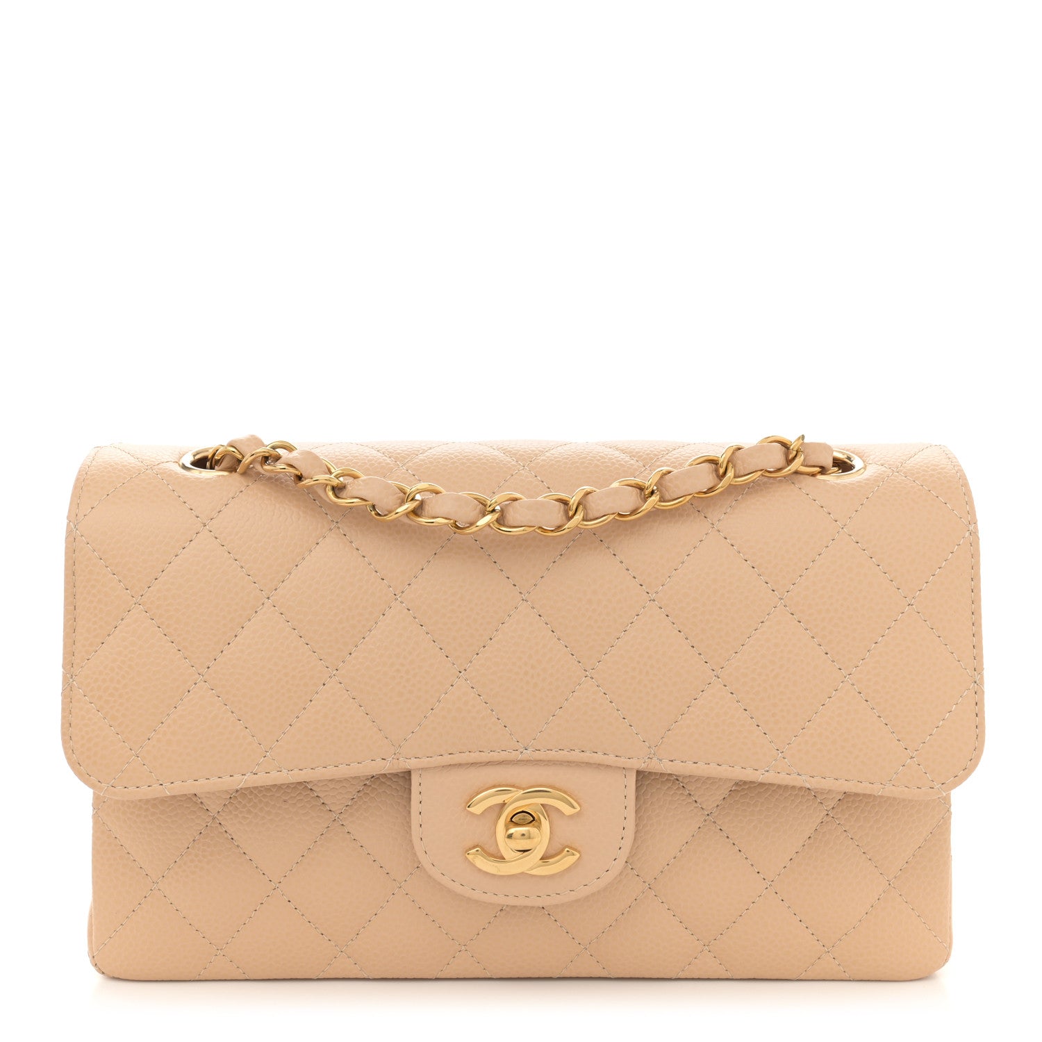 Chanel Caviar Quilted Small Double Flap Beige 1 of 12
