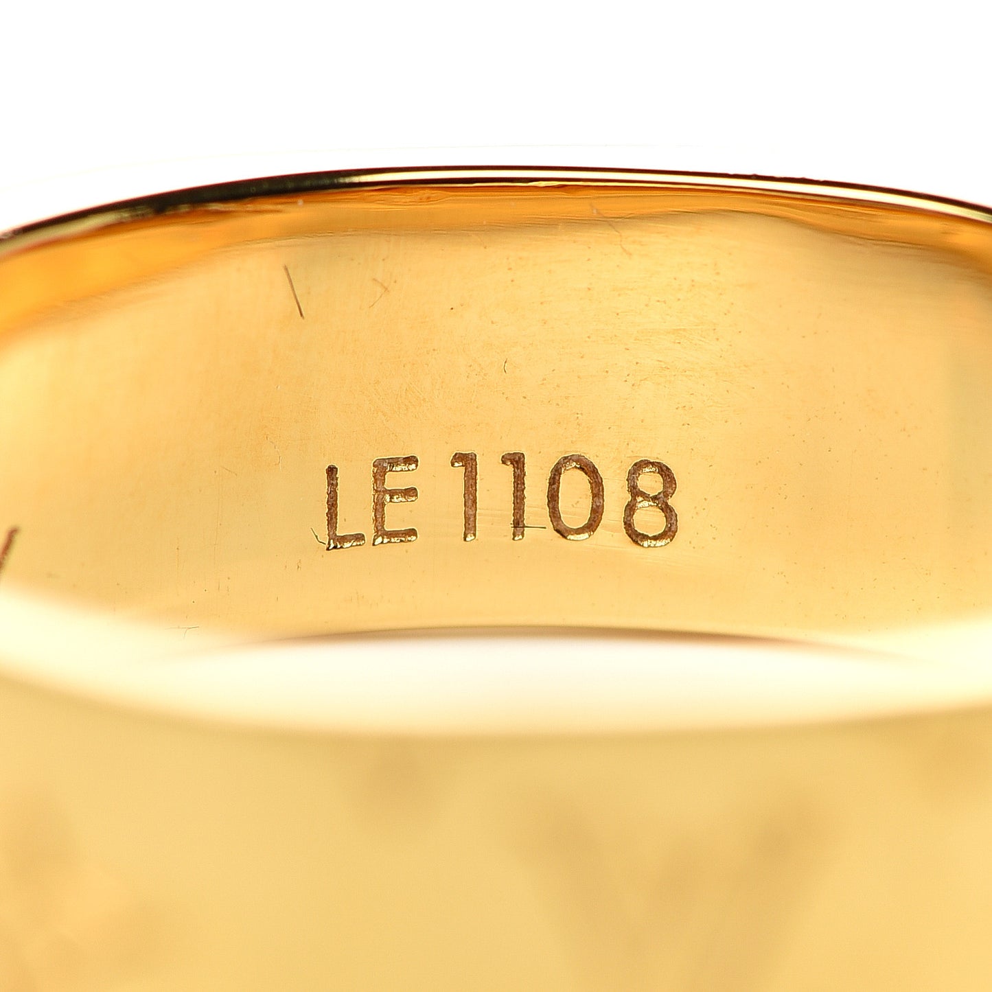 Brass Monogram Engraved Nanogram Ring S Gold