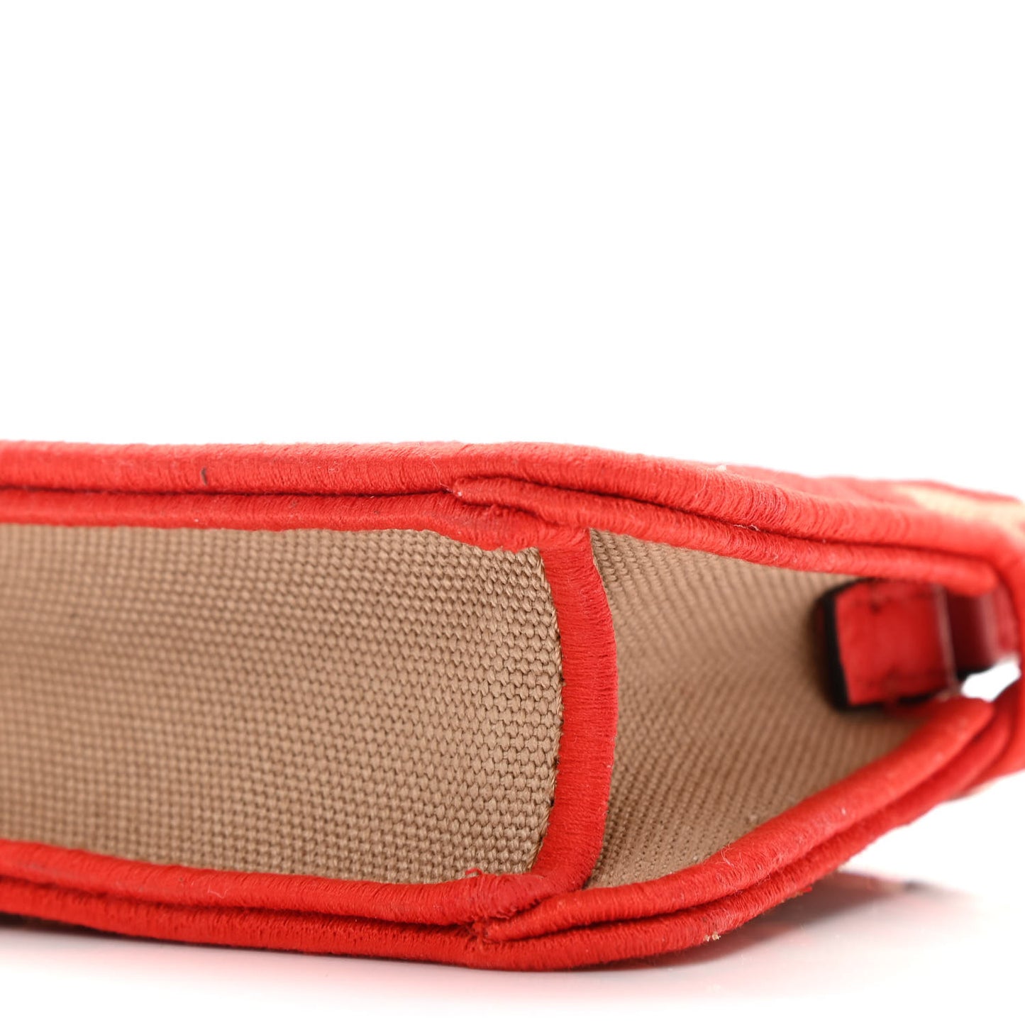 Canvas Vitello Volanato FF Embroidered Pico Peekaboo Charm Sand Tulipano