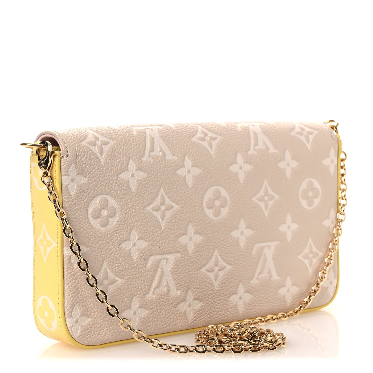 Louis Vuitton Empreinte Spring in the City Felicie Pochette Chain Wallet Pink Beige Yellow 4 of 10