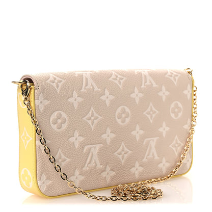 Louis Vuitton Empreinte Spring in the City Felicie Pochette Chain Wallet Pink Beige Yellow 4 of 10