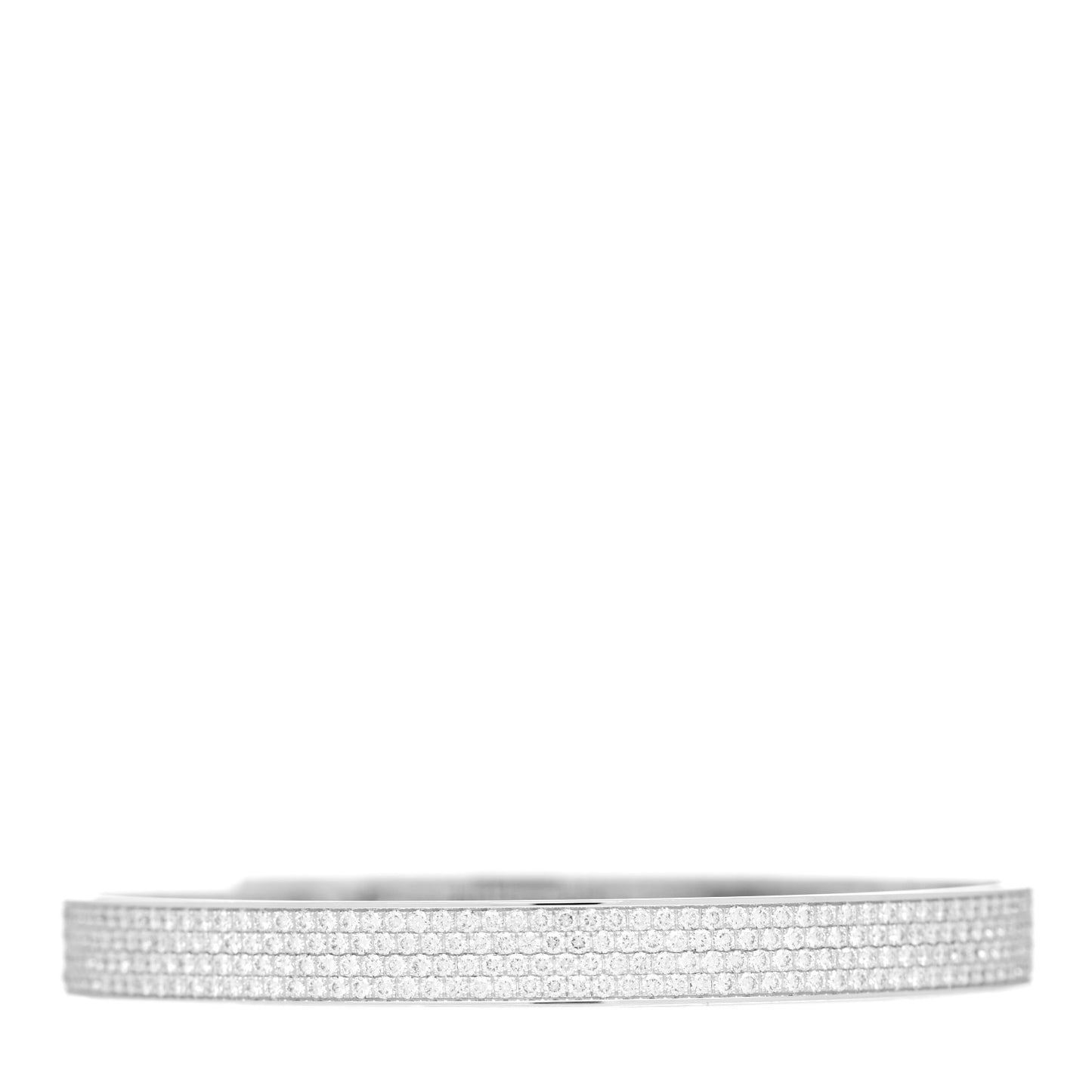18K White Gold Diamond PM Collier De Chien Full Pave Bracelet SH