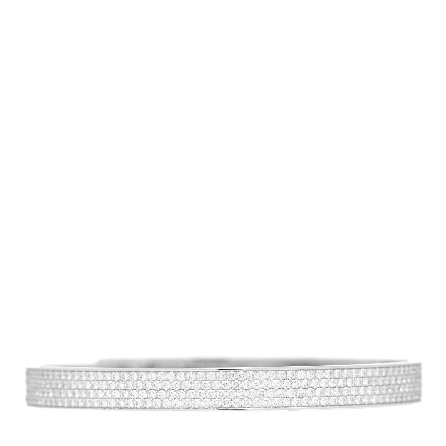 Hermes 18K White Gold Diamond PM Collier De Chien Full Pave Bracelet SH 2 of 4