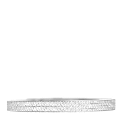 Hermes 18K White Gold Diamond PM Collier De Chien Full Pave Bracelet SH 2 of 4