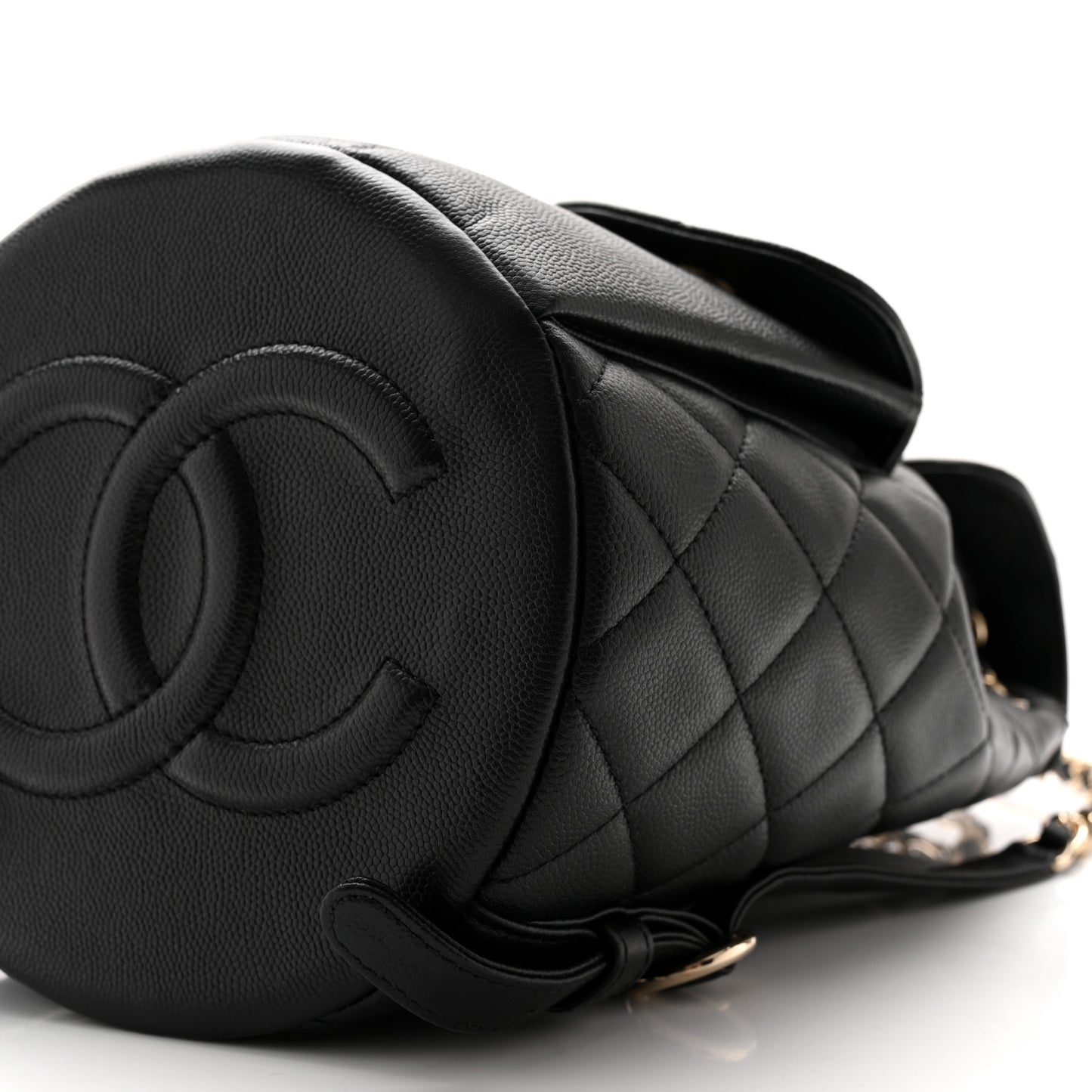 Caviar Quilted Pockets Backpack Black
