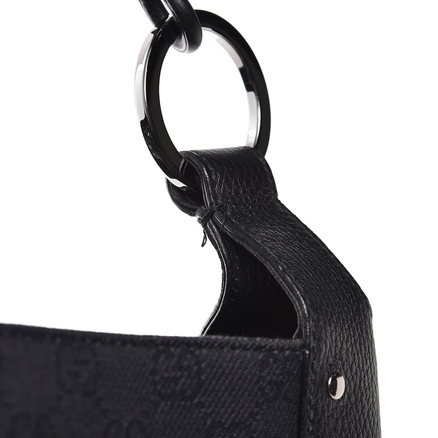 Monogram Calfskin Horsebit Classic Ring Hobo Black