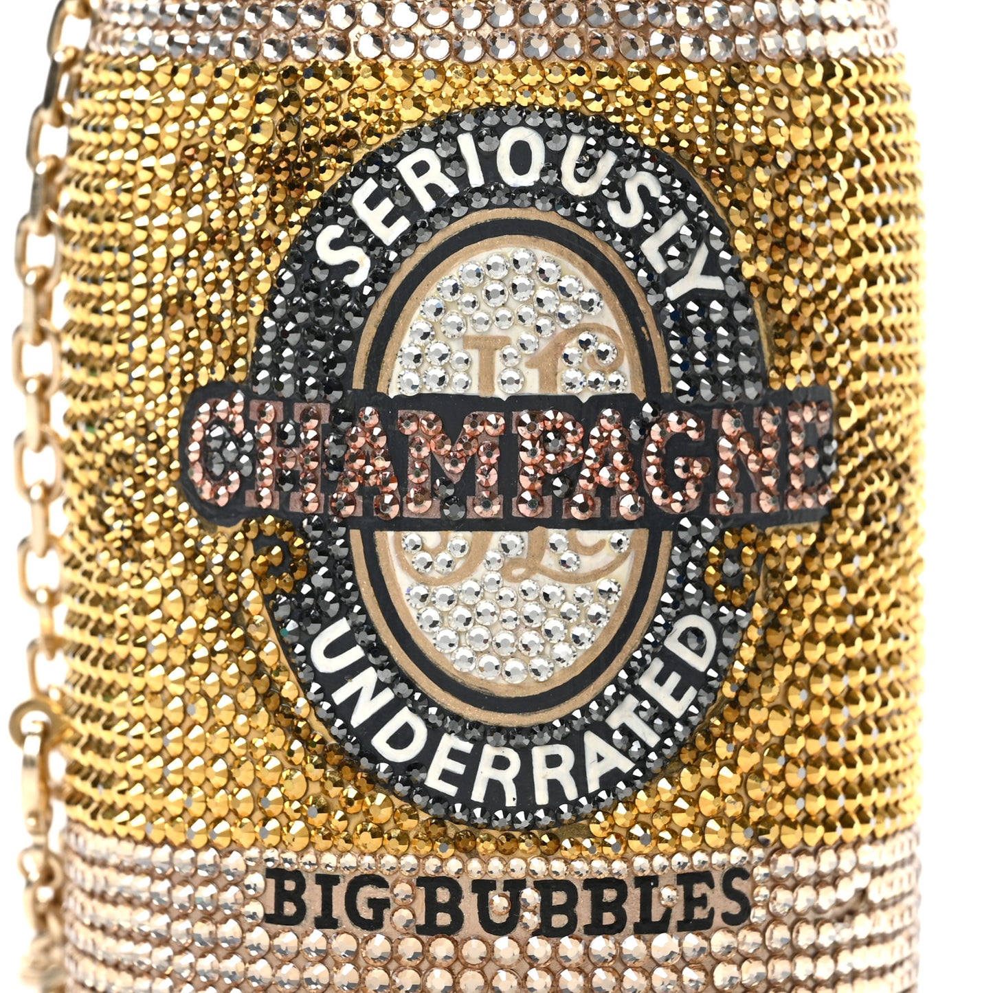 Crystal Champagne Bottle Big Bubbles Minaudiere Clutch
