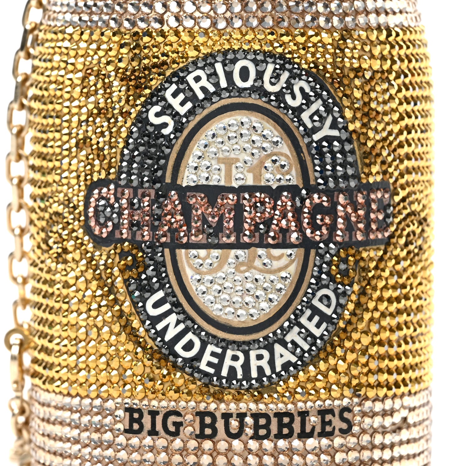 Judith Leiber Crystal Champagne Bottle Big Bubbles Minaudiere Clutch 7 of 10