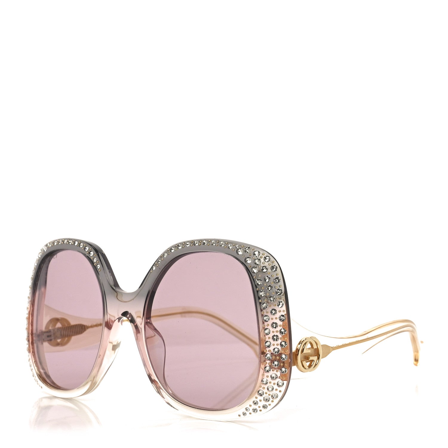 Gucci Acetate Square Frame Sunglasses GG1235S Grey Yellow Pink Multicolor 1 of 7