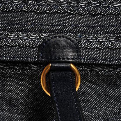 Chloe Denim Large Marcie Satchel Navy 10 of 10