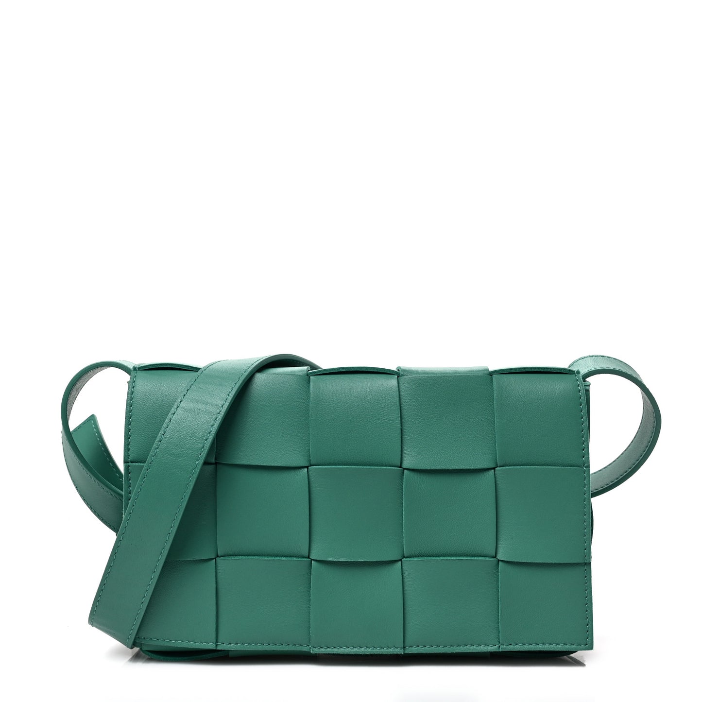 Lambskin Maxi Intrecciato Small Cassette Crossbody Bag Mermaid