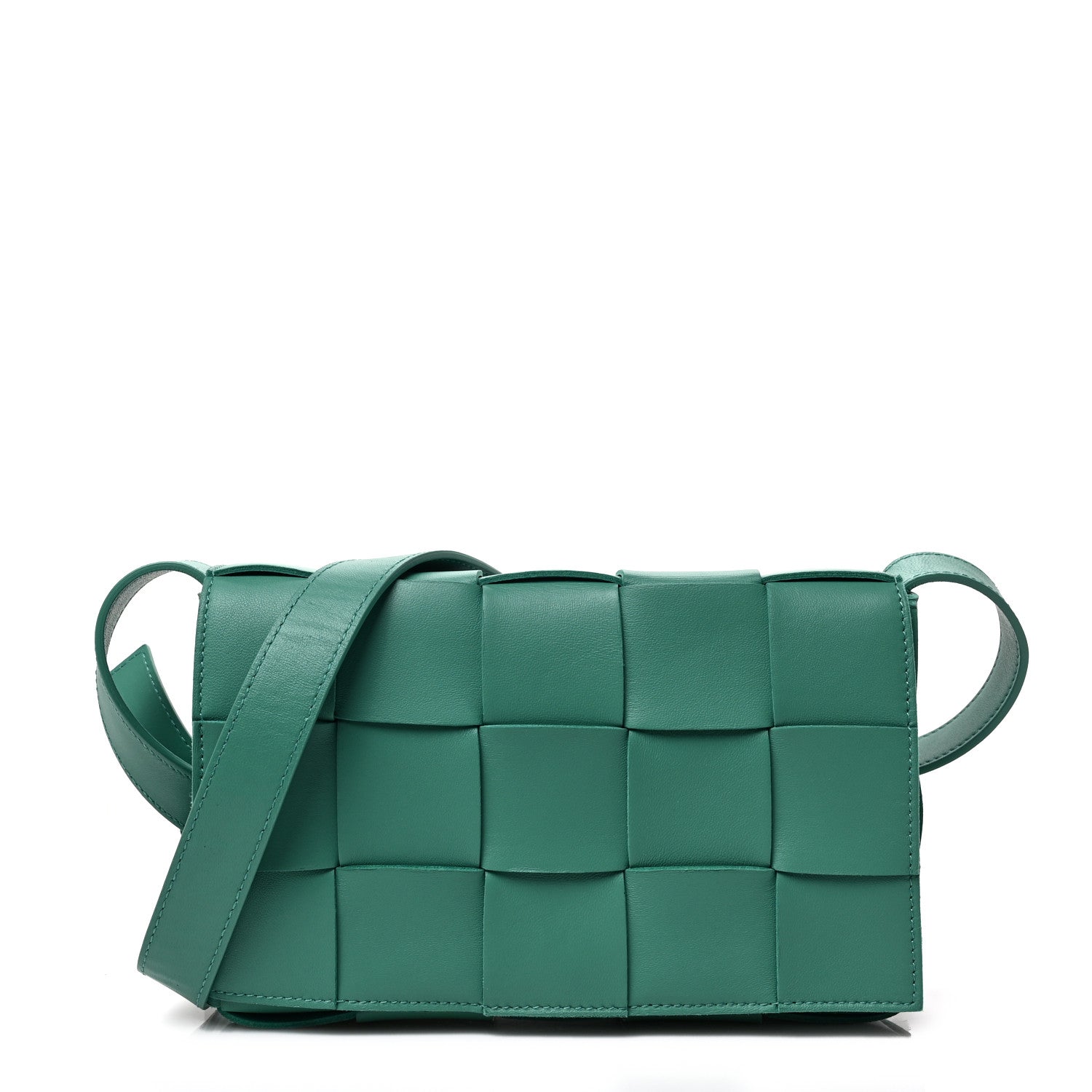 Bottega Veneta Lambskin Maxi Intrecciato Small Cassette Crossbody Bag Mermaid 1 of 8