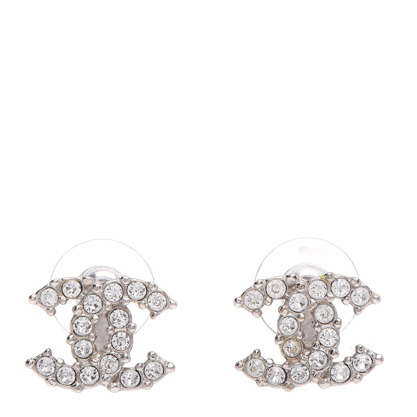 Crystal CC Earrings Silver