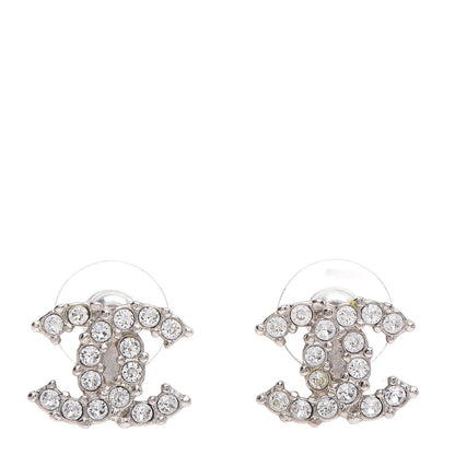 Chanel Crystal CC Earrings Silver 1 of 5