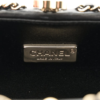 Chanel Lambskin Quilted CC Studded Chain Around Clutch Black 6 of 10