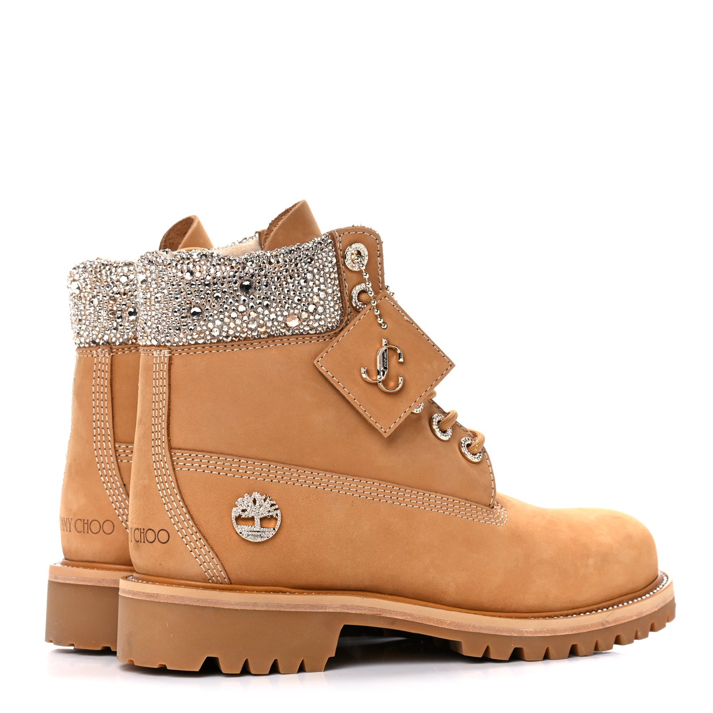 X TIMBERLAND Nubuck Swarovski Crystal Mens Ankle Boots 7 Wheat