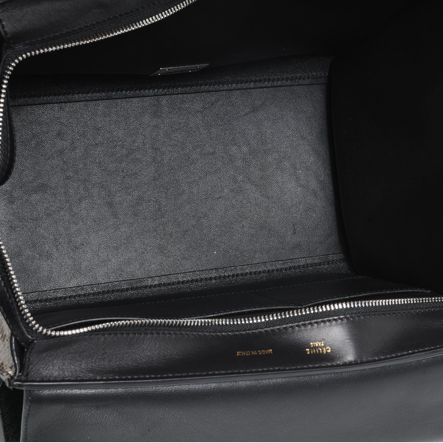 Python and Calfskin Small Trapeze Emerald Natural