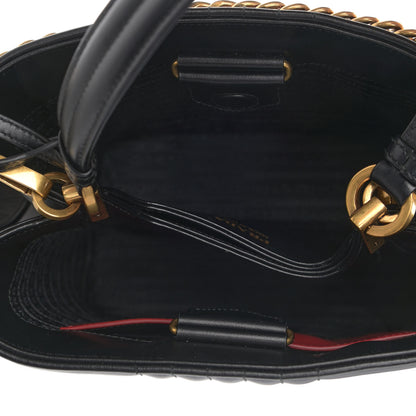 Prada Soft Calfskin Impunture Diagramme Medium Panier Black 4 of 7
