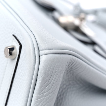Hermes Taurillon Clemence Birkin 30 Bleu Pale 8 of 12