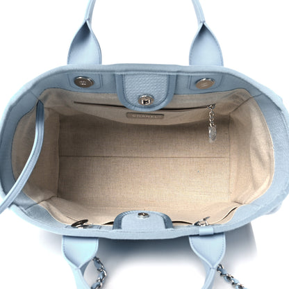 Chanel Mixed Fibers Small Deauville Tote Light Blue 6 of 11