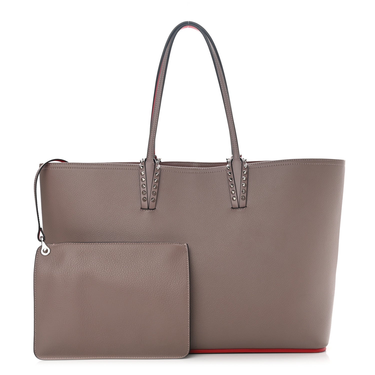 Christian Louboutin Calfskin Spikes East West Cabata Tote Brown 1 of 12